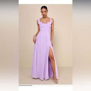 Lulu's Lavender Maxi Dress with Ruffle Straps